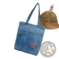 Embroidered Denim Tote Bag with Slogan and Soft Handle