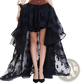 Embroidered Floral Lace High Low Tiered Skirt