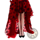 Embroidered Floral Lace High Low Tiered Skirt