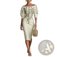 Embroidered off Shoulder Floral Puff Sleeve Dress