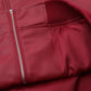 Men's Embroidered Stand Collar Pu Leather Statement Jacket