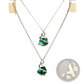 Emerald Green Glass Sphere Silver Spiral Pendant Necklace