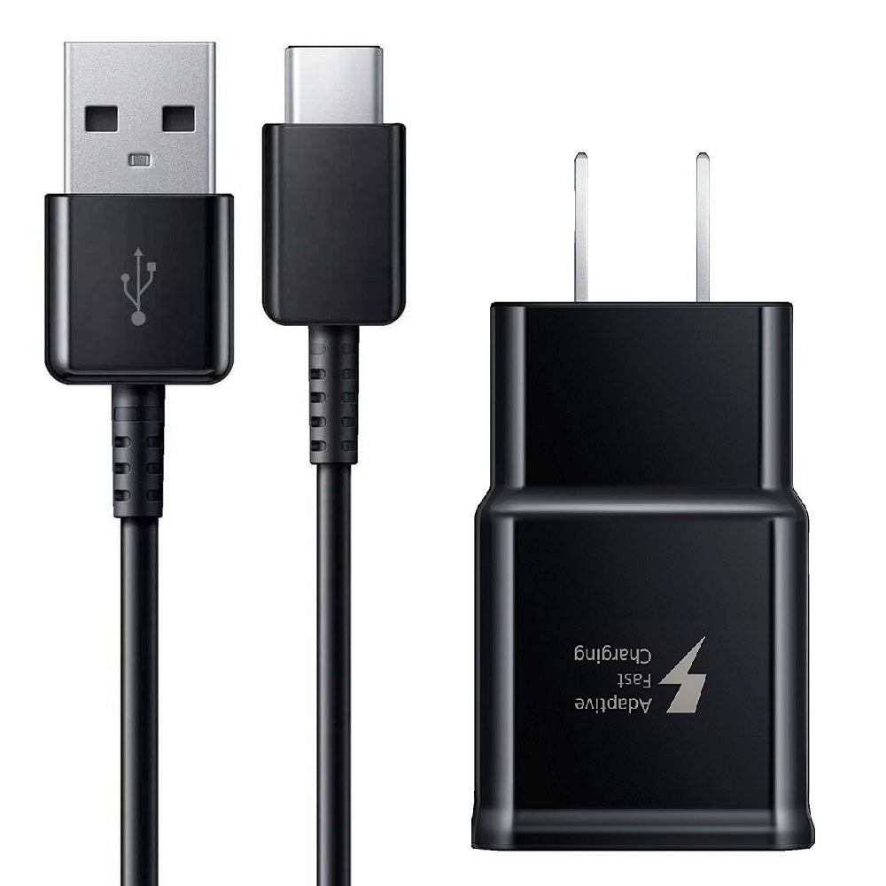 Carregador de viagem Samsung Adaptive Fast Charge com cabo USB para USB-C, preto (pacote de varejo)