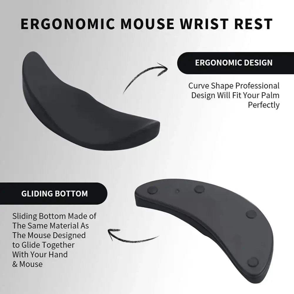 Ergonomic Silicone Gel Mouse Wrist Rest with Gliding Base