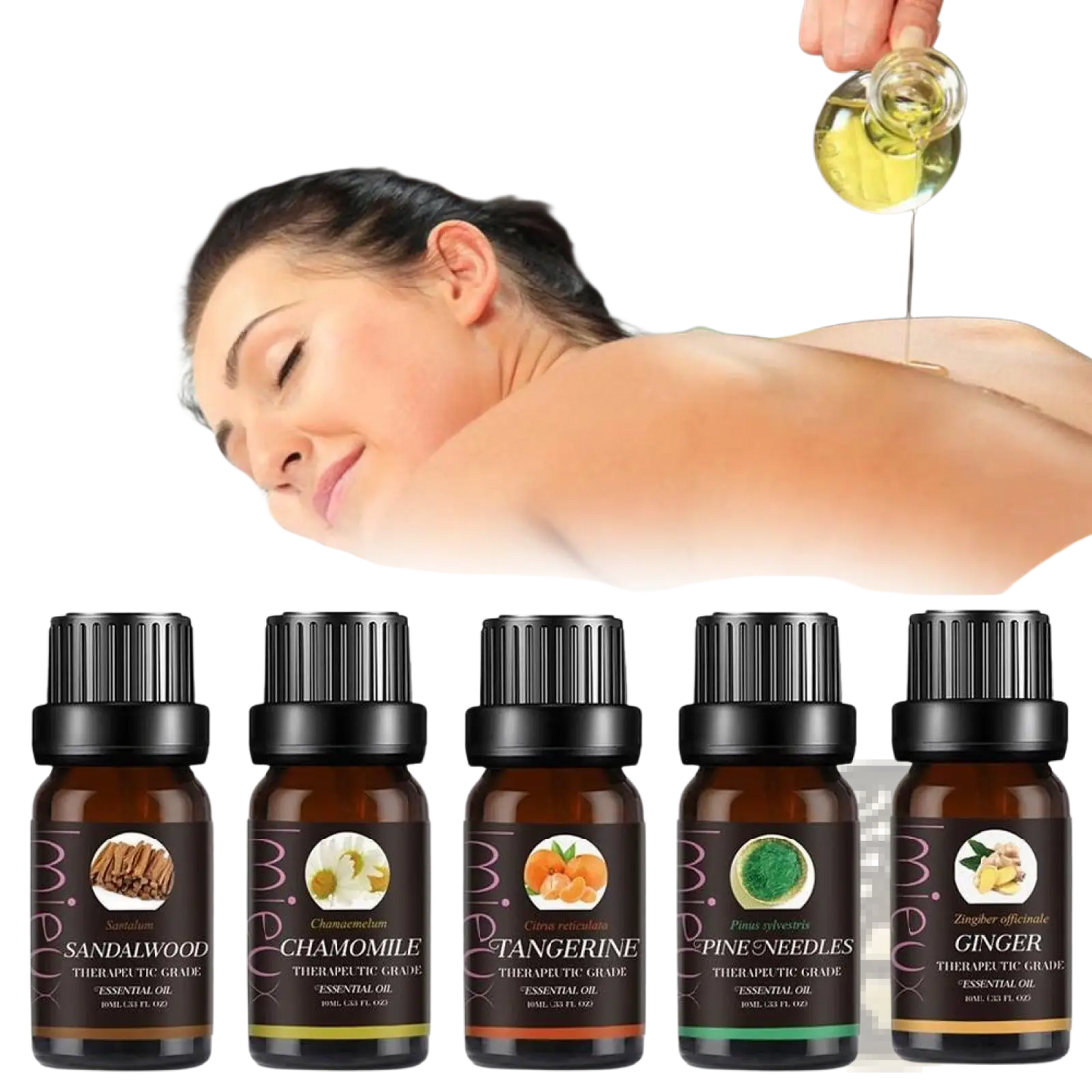 Essential Oil Set 10ml Pure Aromatherapy Bottles