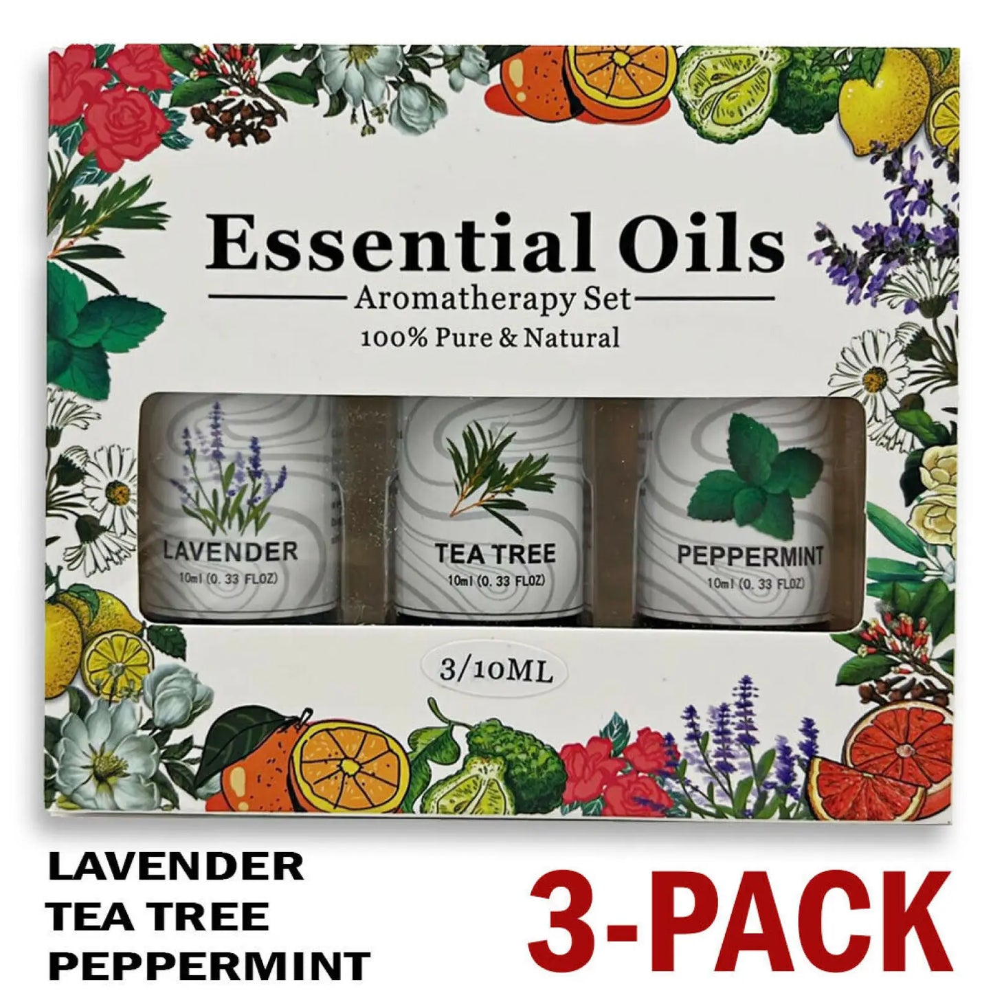 Essential Oil Set Lavender Tea Tree Peppermint 3 Pack
