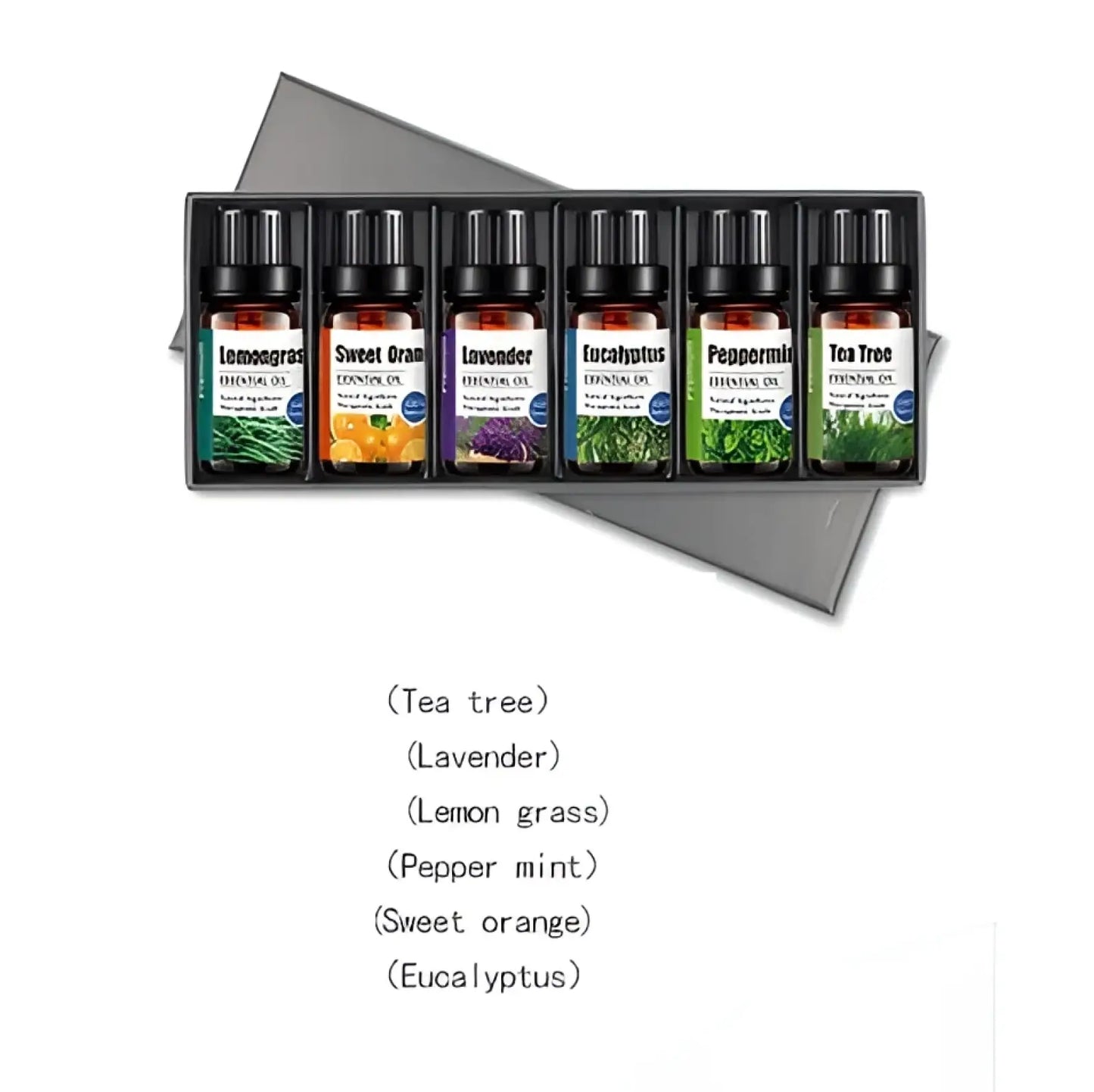 Essential Oil Set with Wooden Diffuser 4 Pack