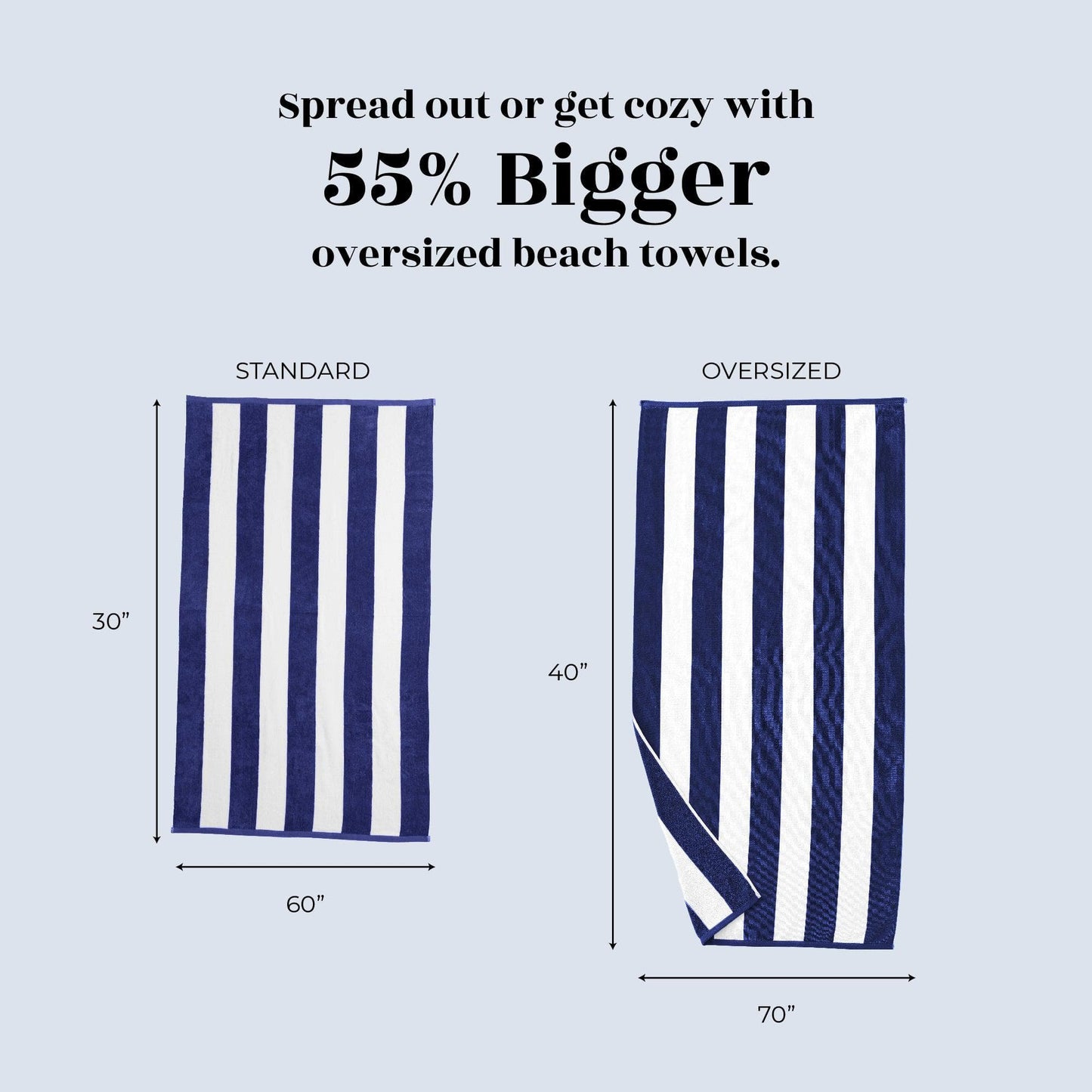 Cotton Velour Cabana Stripe Beach Towel - Novia Collection