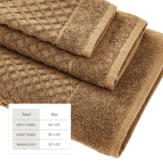 Cotton Diamond Waffle Weave Bath Towel Set - Grayson Collection