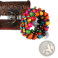 Exotic Multicolored Wooden Beaded Stretch Bracelet with Charms