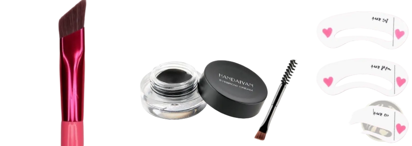 Eyebrow Brush and Gel Set with Pink Angled Applicator