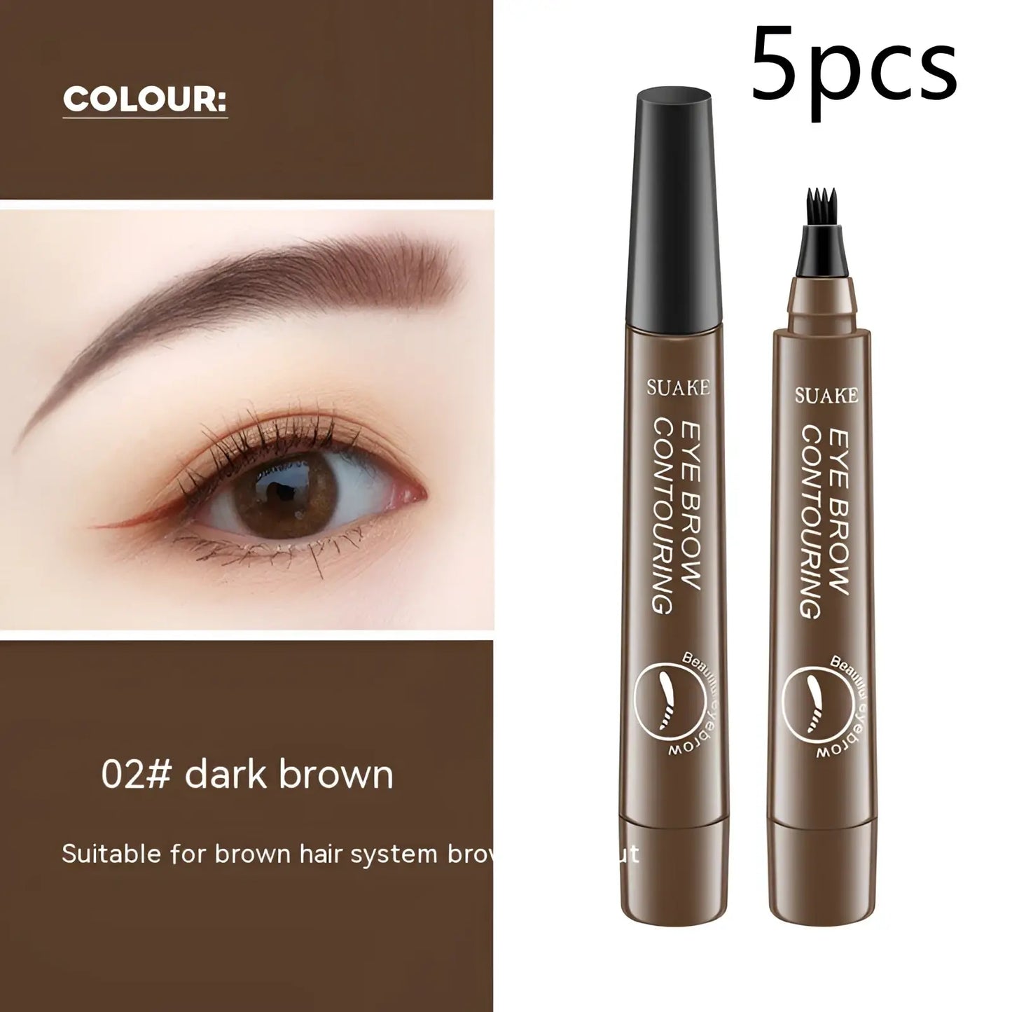 Eyebrow Pencil Waterproof Long Lasting 4 Claw Pen