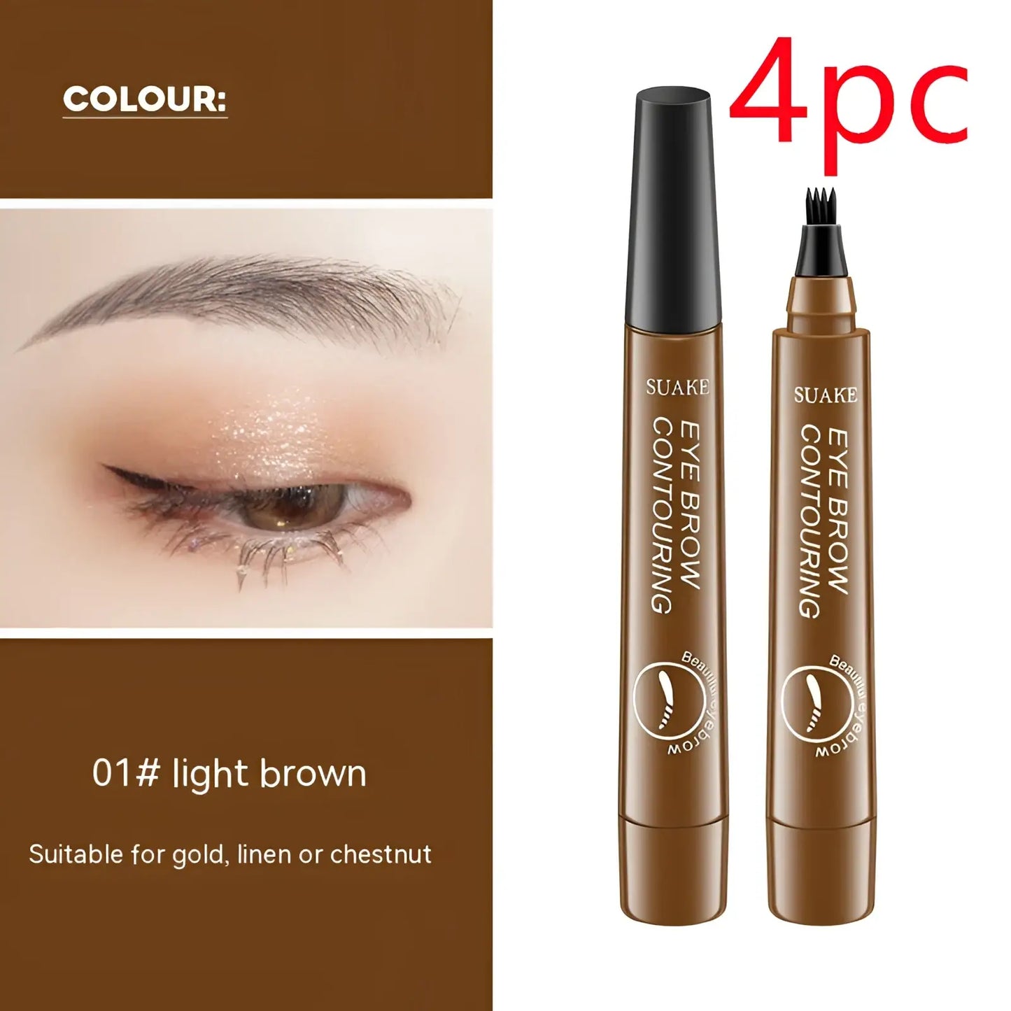 Eyebrow Pencil Waterproof Long Lasting 4 Claw Pen