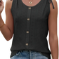 Eyelet Button Front Tank Top with Tie Straps