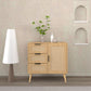Dresser With Drawers And Adjustable Shelf - Antique Natural / Rattan