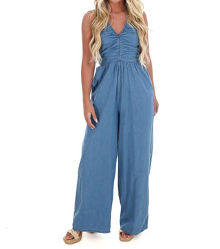 Day + Moon - Take Time Off Halter Jumpsuit