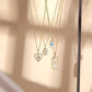 Eklexic - Women's Oval Shaped Mop Pendant With Turquoise Stone Necklace