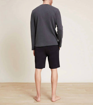 Barefoot Dreams - Camiseta Henley de manga comprida com estampa de waffle pigmentada da coleção Malibu