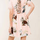 Entro - Lace Up Floral Mini Dress