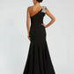 Mac Duggal - Crepe One Shoulder Gown With Crystal Flower
