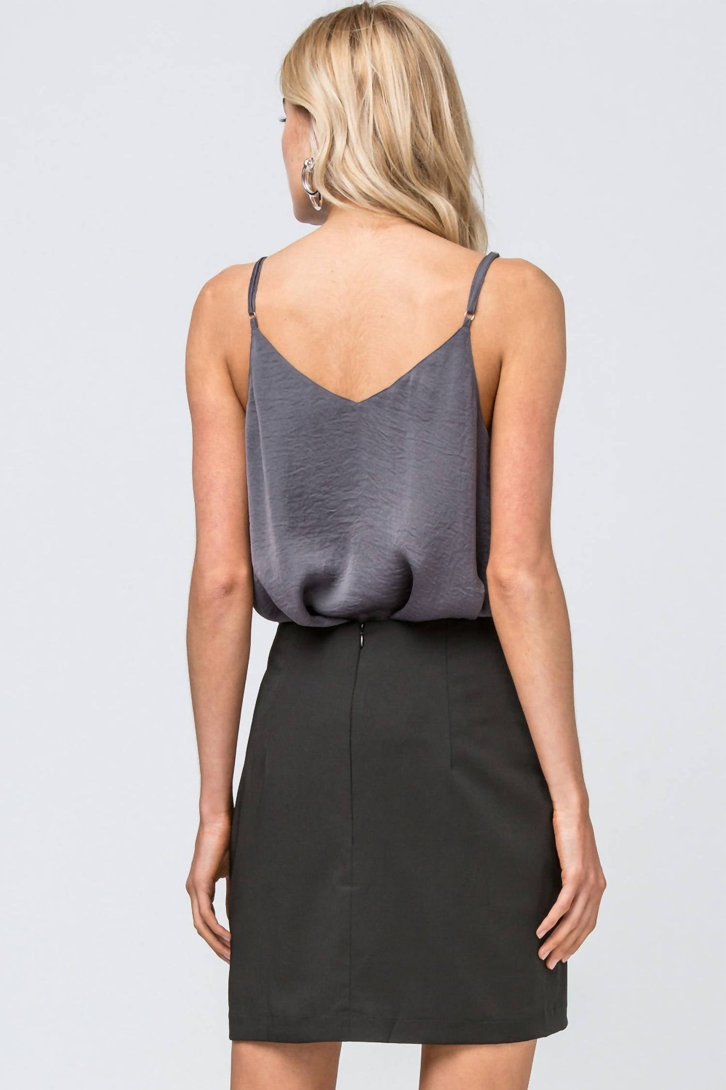 Entro - High Waist Grommet Mini Skirt