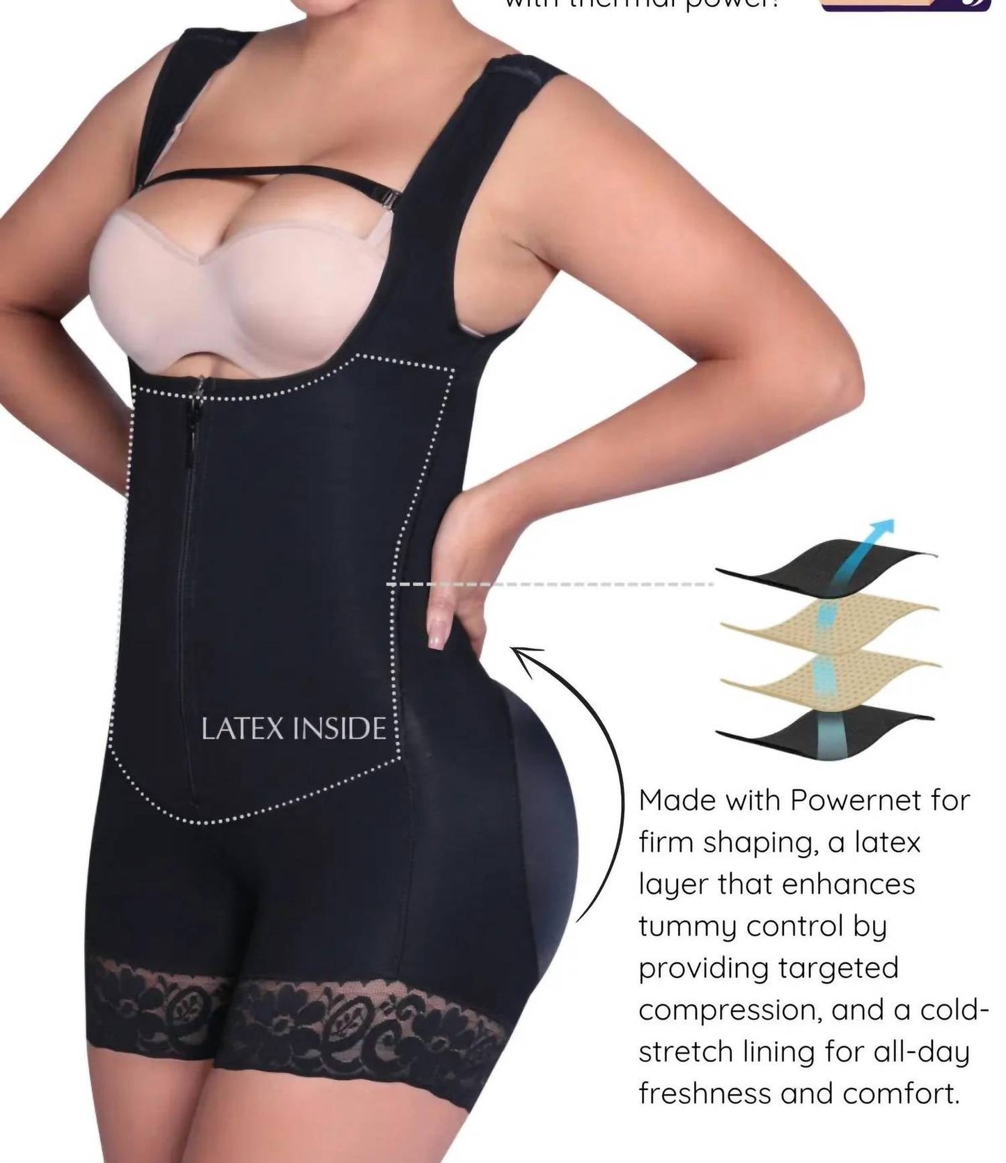 Siluets - Bodysuit Slimming Shaper With Latex – Full Body Control & Everyday Comfort