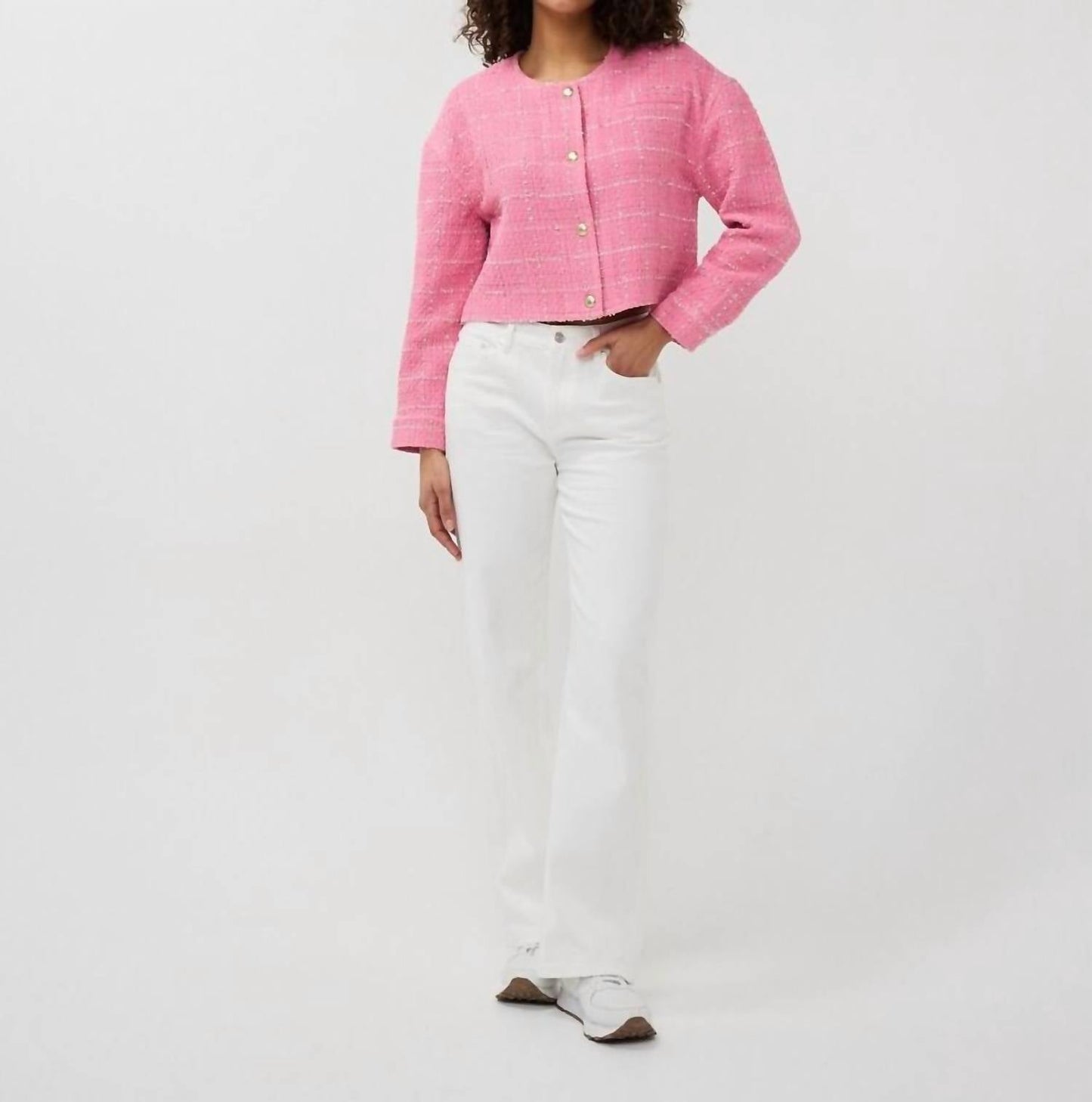 Esqualo - Cropped Boucle Jacket