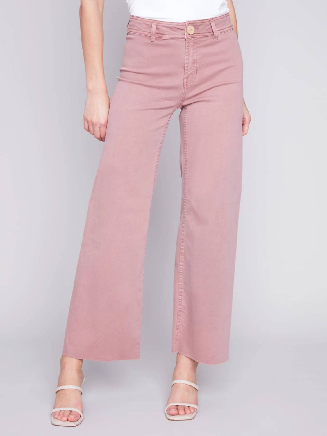 Charlie B - Raw Edge Wide Leg Pants