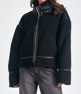 Elan - Jaqueta bomber Dutton de pele sintética