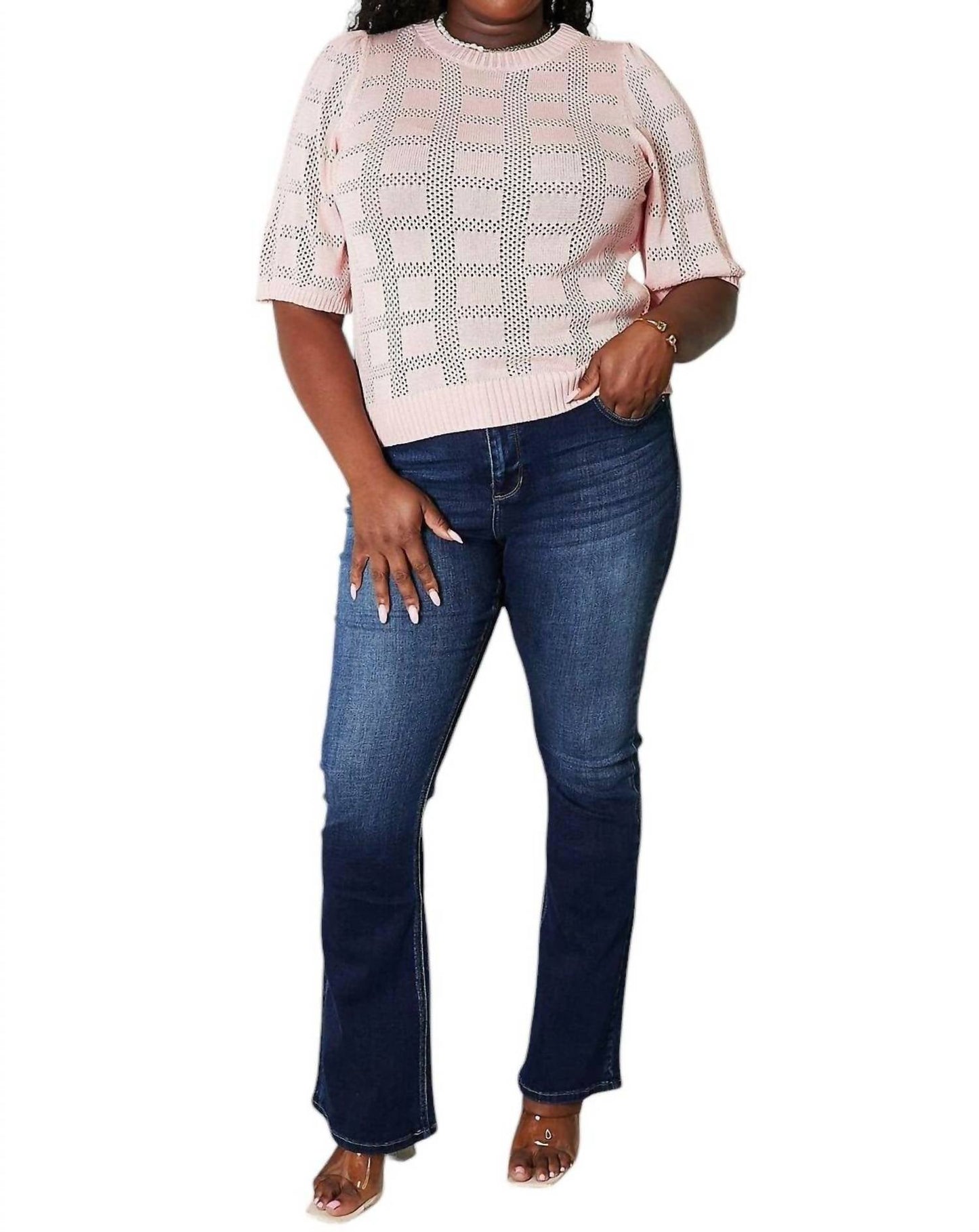 Double Take - Chic Ribbed Round Neck Knit Top
