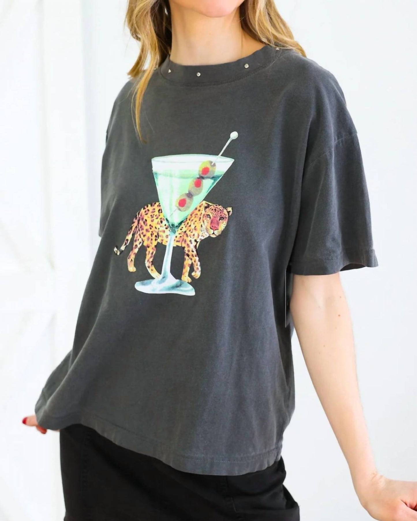 All Us - Leopard Martini Big Boy Tee