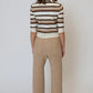 Central Park West - Ash Striped Half Sleeve Crew Sweater