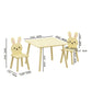 Table and Chair Set with 2 Bunny Chairs, Children's Activity Table for Toddlers