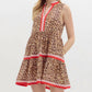 Entro - Vera Animal Print Trim Sleeveless Mini Dress