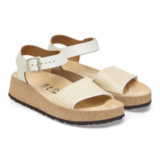 Birkenstock - Sandálias femininas de couro Glenda Raffia - Médias/Estreitas