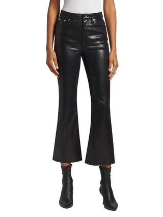 Rag &amp; Bone - Calça jeans flare Casey Coated de cintura alta e tornozelo