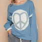 Pol - Round Neck Long Sleeve Thermal Knit Patch Top