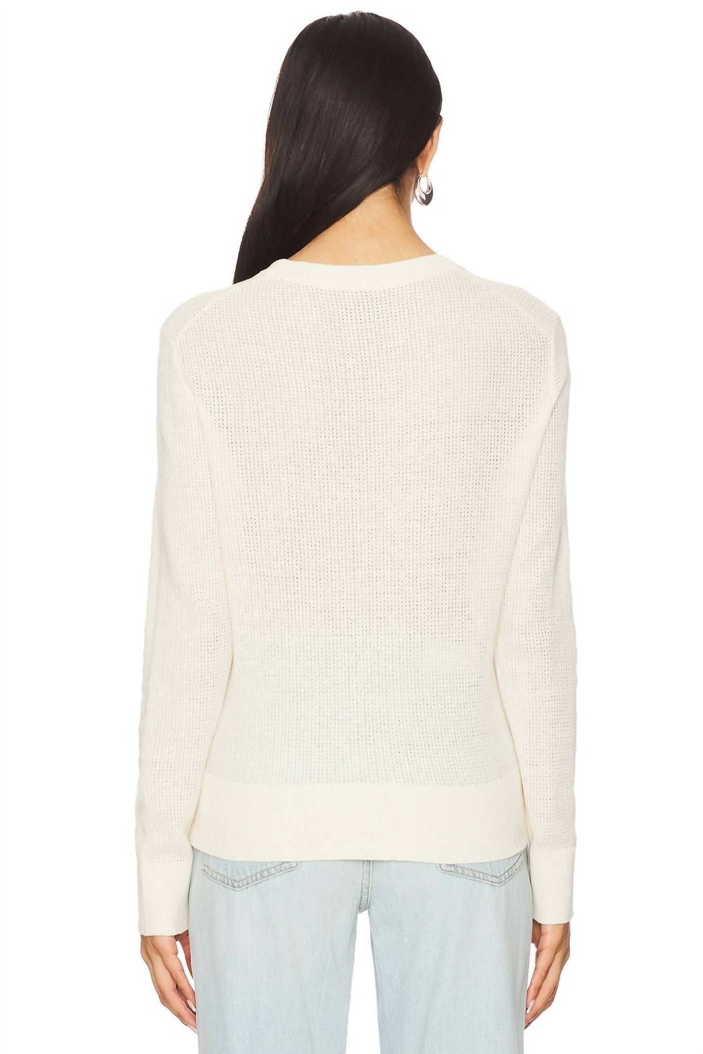 Enza Costa - Linen Open Knit Crewneck Sweater