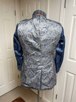 Tallia - Men's Slim Fit Striped Print Veracruz Wool Blend Overcoat