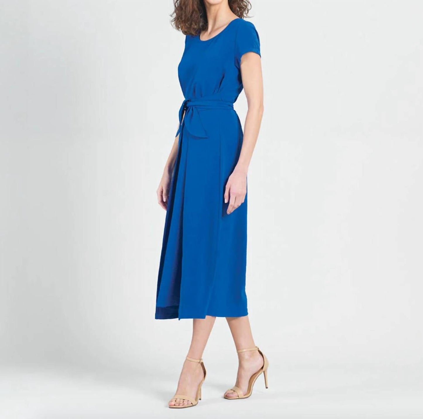Clara Sun Woo - Wrap Overlay Center Tie Midi Dress