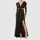 Ieena For Mac Duggal - Princess Sleeve Cut Out Metallic Gown