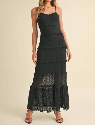 Klesis - Gracia Tiered Ruffled Lace Maxi Dress