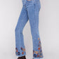 Charlie B - Colorfully Embroidered Flare Denim Pants