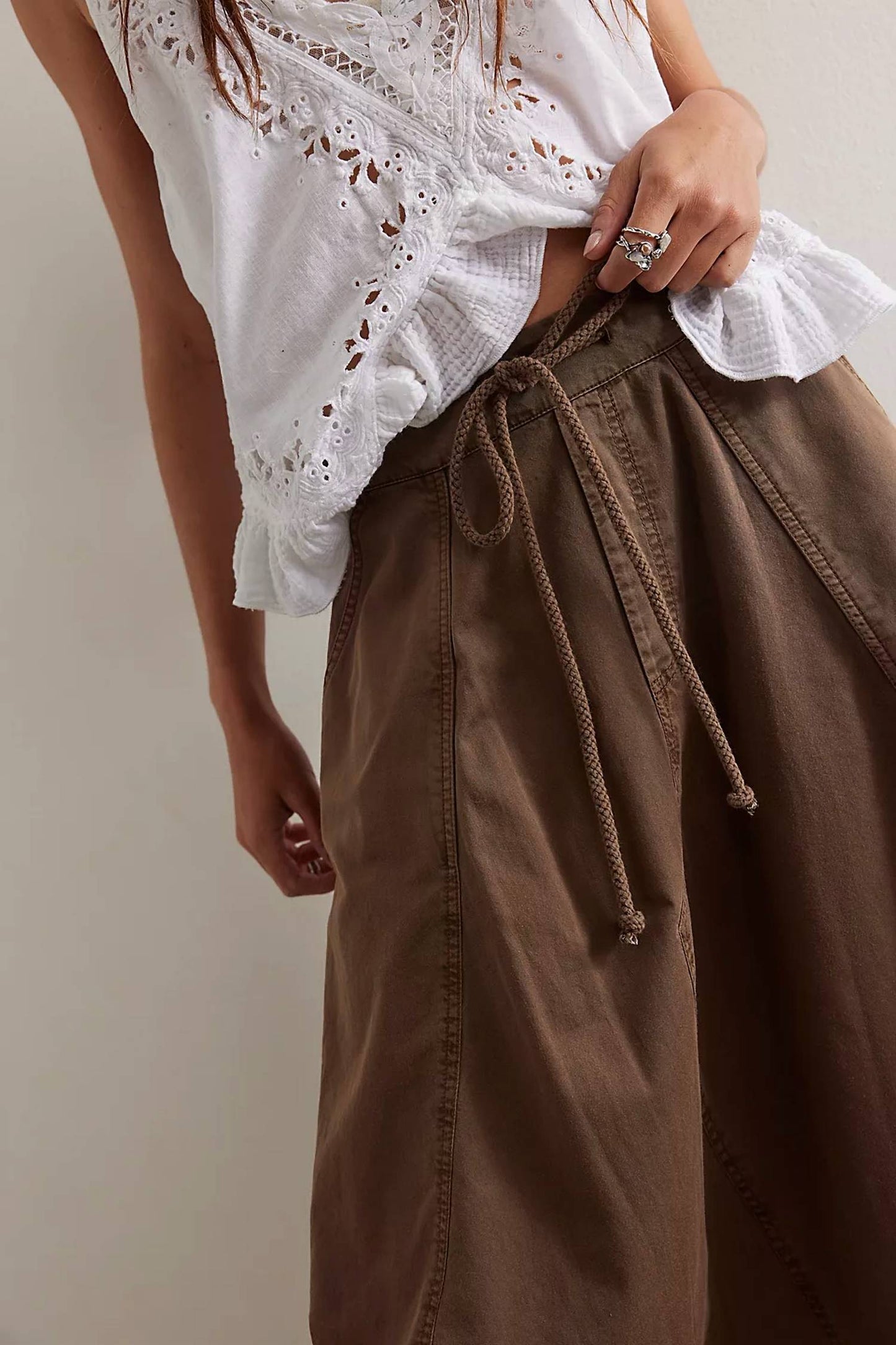 Free People - Willow Poplin Maxi Skirt