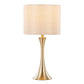 Lenuxe 24" Contemporary Metal Table Lamps in Gold with Linen Shades - Set of 2