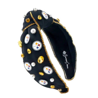 Brianna Cannon - Faixa de cabeça com logotipo do Pittsburgh Steelers