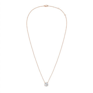 Diana M Jewels - Colar com pingente solitário de diamante redondo cultivado em laboratório para mulheres
