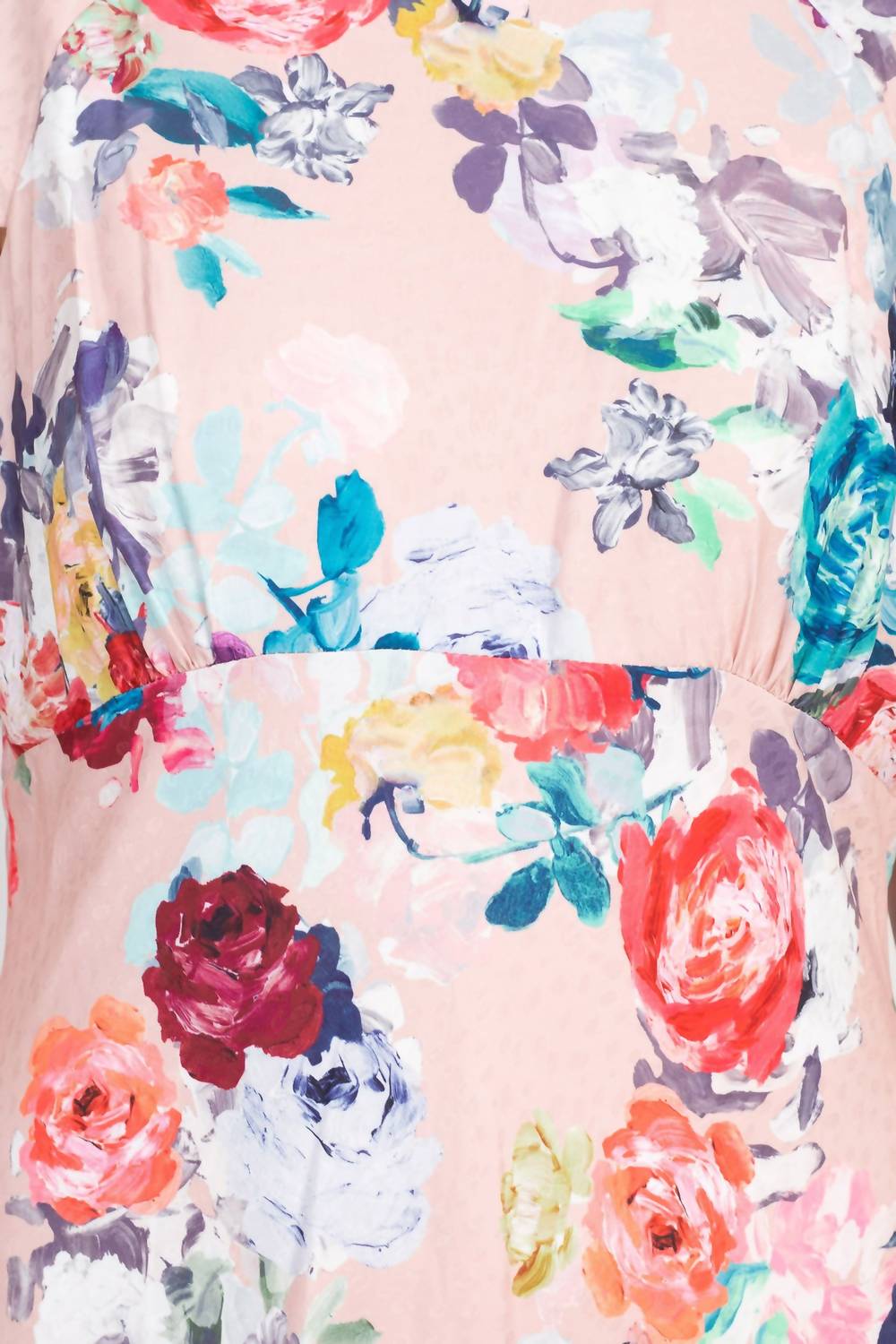 Adrianna Papell - Soft Pleated Floral Print Empire Waist Midi Dress