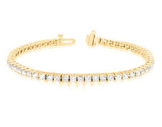 Pulseira de tênis com diamantes redondos de laboratório de 4,11 cts da Diana M Jewels