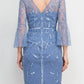 Adrianna Papell - Boat Neck Mesh Dress